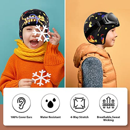 Hikenture Kids Skull Cap Helmet Liner Winter Hat for Boys and Girls Beanie Ski Hat with Thermal Fleece for Snow Sports… - color: Black8