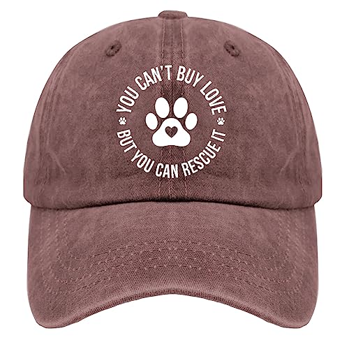 Funny Dogs Lover Caps Dad Hat, Graphic Dad Hats for Women - color: Wine Red