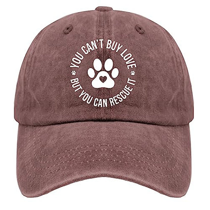 Funny Dogs Lover Caps Dad Hat, Graphic Dad Hats for Women - color: Wine Red