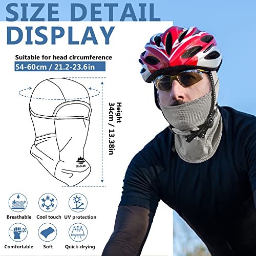 Balaclava Ski Mask, Sun Protection Breathable Face Cover Men Women - color: 2 Packs - Grey + Blue