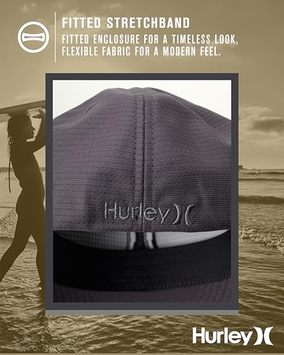 Hurley Mens Baseball Cap, H2O-Dri Stretch Fitted Hat with Curved Bill - color: Stone, size: Small-Medium
