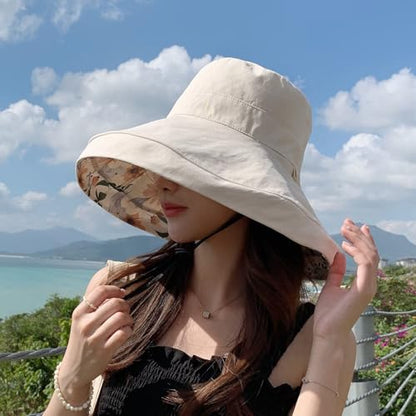 FaroDor Women's Reversible Bucket Hat UV Protection Packable Travel Cap Wide Brim Sun Hats 2026 - color: 7beige