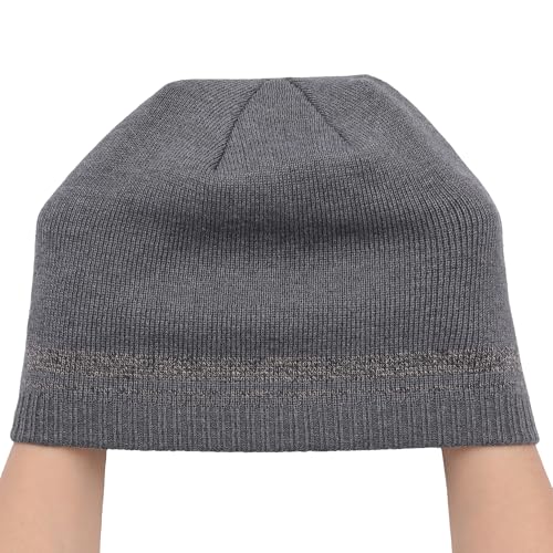 ZLYC Men Fashion Knit Fisherman Beanie Hat Winter Warm Thick Skull Cap - color: Solid Gray