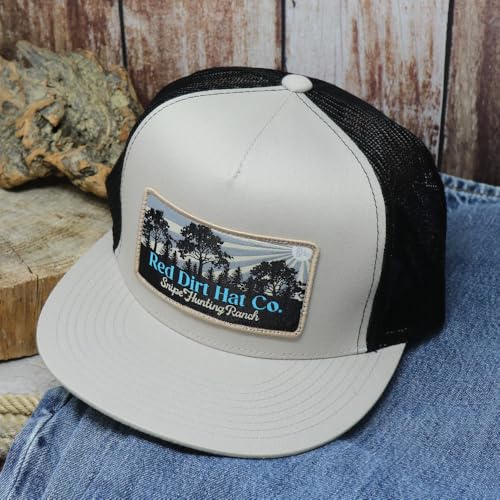 Red Dirt Hat Company Wildlife Hat | 5-Panel Western Adjustable Snapback Cap - color: Snipe Hunt - Silver/Black
