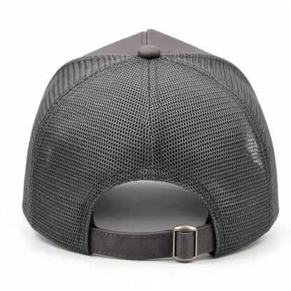 Oversize XXL Mesh Trucker Hat Big Head Hats for Men High Crown Baseball Cap Breathable Dad Hat Adjustable 23.6"-25.6" - color: Gray