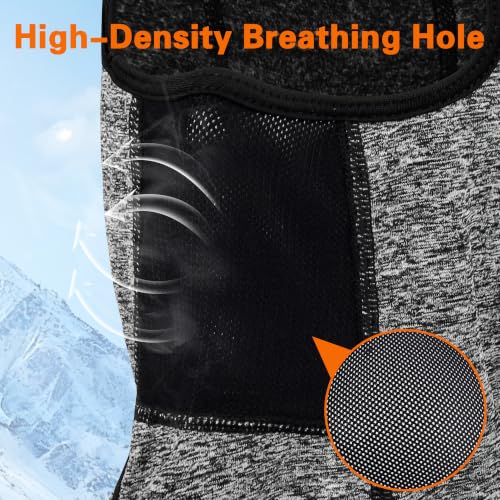 Balaclava Ski Mask for Men Women Velvet-Lined Full Head Cover Neck Gaiter - color: Ylr1-black+beige