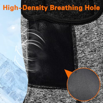 Balaclava Ski Mask for Men Women Velvet-Lined Full Head Cover Neck Gaiter - color: Ylr1-black+beige