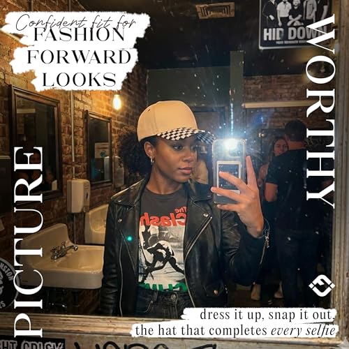 Funky Junque Trucker Snapback Hat - color: Black Checker/Beige