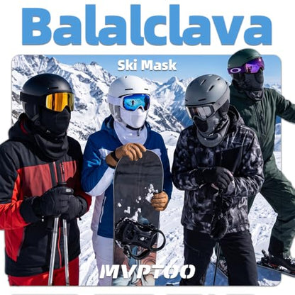 Ski Mask Balalclava Windproof Face Mask Warm Fleece Neck Cover for Cold Weather Helmet Hood for Men & Women - color: A06-2pcs(black+white)