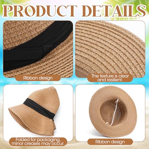 Cuffbow 3 Pcs Women Sun Hat Summer Wide Brim Beach Hat