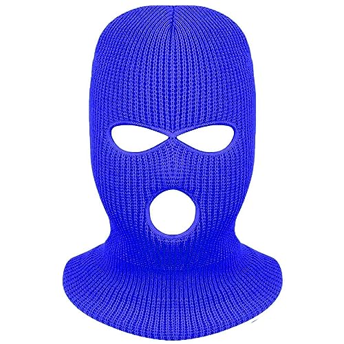 3-Hole Full Face Mask Cover Ski Mask Winter Balaclava Cap - color: Blue