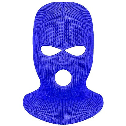 3-Hole Full Face Mask Cover Ski Mask Winter Balaclava Cap - color: Blue