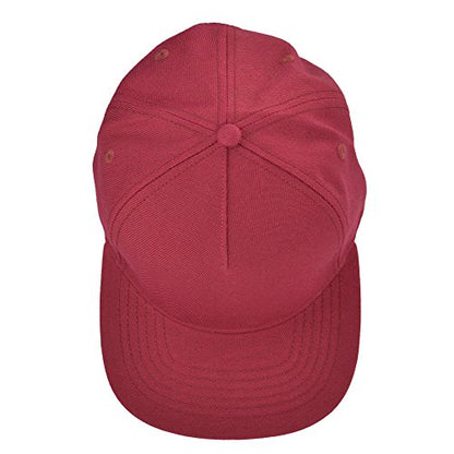 DALIX Premium Wool Blend Hat Flat Bill Cap Snapback Black Dark Gray Maroon Light - color: Maroon