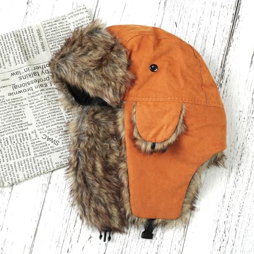 ONWAY Trapper Hat Winter Hats for Women Men with Faux Fur Ear Flaps - color: Dark Yellow