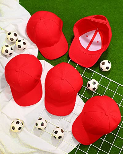 Handepo 24 Baseball Caps Adjustable - color: Red