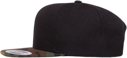 Yupoong Classics 6089 Wool-Blended Snapback Cap Bundle w/Cap Catcher - color: Black/Camo