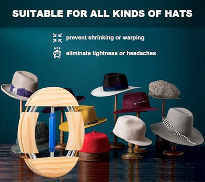 Hat Stretcher 4 Way, Hat Stretcher for Fitted Hats Size 6 7/8 to 8 1/2 - color: 4way Blue