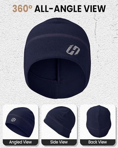 HASAGEI Thermal Running Hat - Men's Skull Cap Cycling Cap Under Helmet for Winter - color: Dark Blue