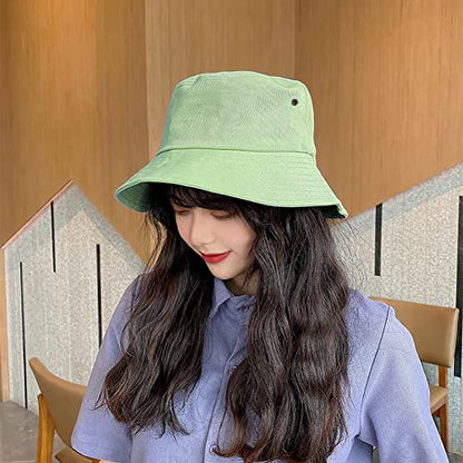 Unisex Bucket Hat Summer UPF 50+ Sun Protection Outdoor Beach Fishing Travel Hiking Hat - color: Light Green
