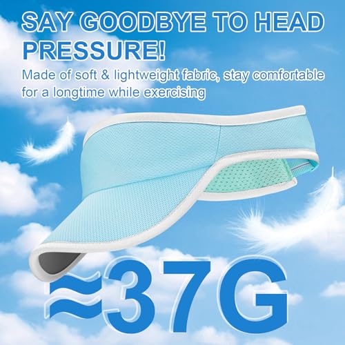 Sports Sun Visor Hat for Women Men, Lightweight Quick-Dry Sun Hat - color: Light Blue/2.0