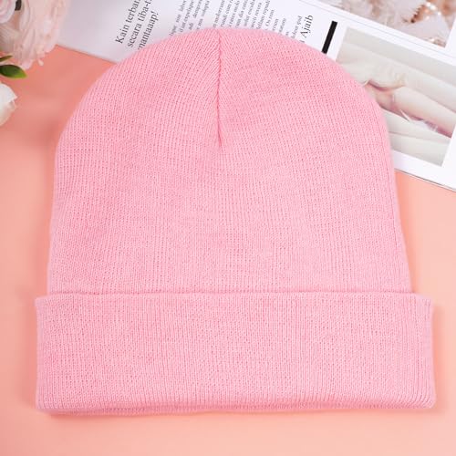 Pistha Beanie for Men Women-Knit Beanie Hats Skull Cap Winter Warm Hat - color: Pink