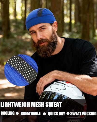 Cooling Skull Cap Breathable Mesh Helmet Liner Motorcycle Cycling - color: 1-royal Blue