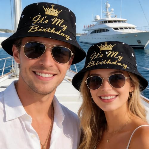 Bucket Hat Funny Duck Fisherman Hat Travel Beach Sun Hat Outdoor Cap for Men Women Adults - color: It's My Birthday King