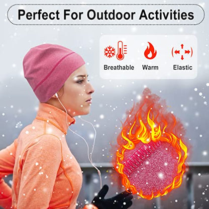 HASAGEI Thermal Running Hat - Men's Skull Cap Cycling Cap Under Helmet for Winter - color: Red