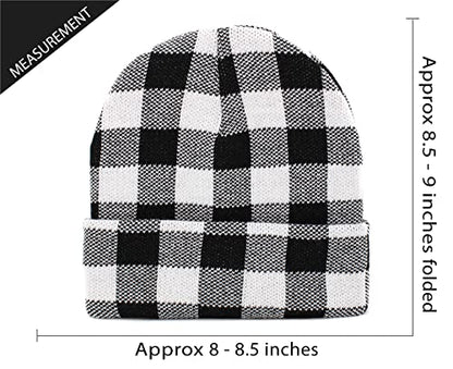 Lumberjack Plaid Aviator Trapper Hat Trooper Ear Flaps Ushanka Eskimo Cold - color: Black White Buffalo Plaid