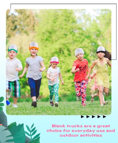 40 Pack Kids Sublimation Trucker Hat Bulk Blank Baseball Cap DIY Mesh Baseball Hat Adjustable Trucker Cap for Summer - color: Color Set 1