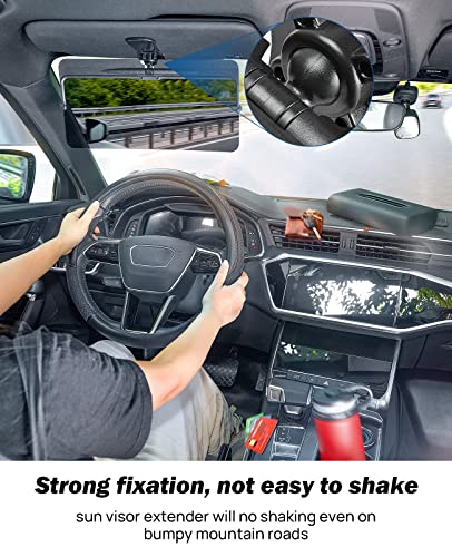 JOYTUTUS Sun Visor Extender for Compact SUVs and Sedans, Universal Anti-Glare Polarized Sun Visor Easy to Install, UV400 Visor Extension Protect from Glare/UV Ray/Stray Light, Safe Driving for Car - size: Medium 12"*6"
