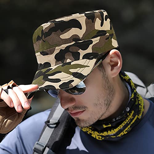 XYIYI Unisex Cotton Basic Cadet Army Cap Everyday Military Style Hat - color: Camo2