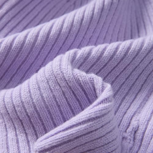 100% Merino Wool Cuff Beanie Hat, Unisex Warm Winter Caps Soft, Breathable & Cozy Stretchy Knitted Cuffed Cap - color: Light Purple