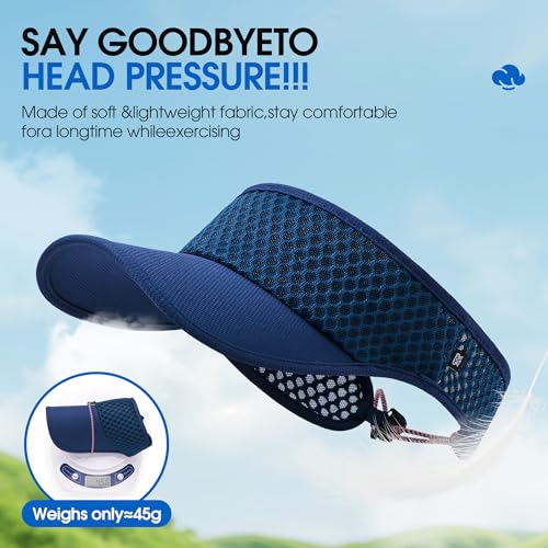 AUSFLUG Sun Visor Hat Men Women - Moisture Wicking Lightweight Sports Cap - color: Blue