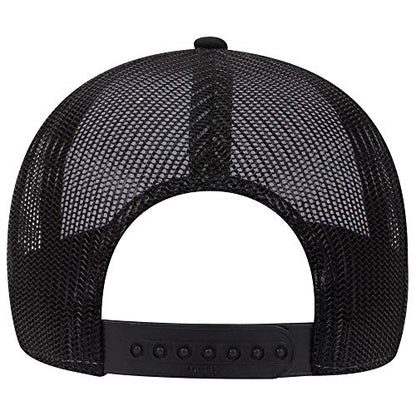 OTTO 6 Panel Low Profile Contrast Vertical Mesh Back Cap - color: Blk/Wht/Blk