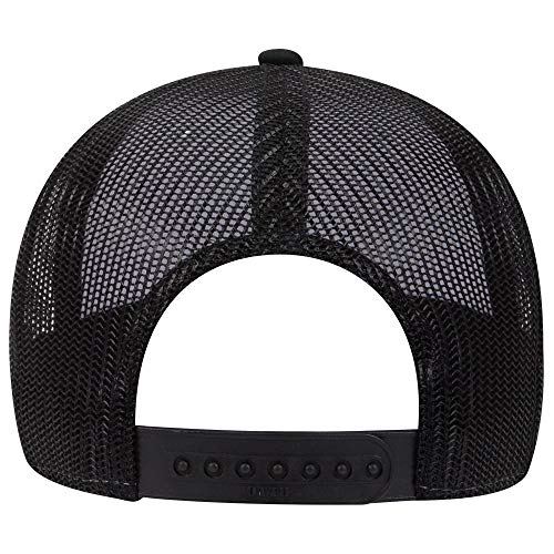 OTTO 6 Panel Low Profile Contrast Vertical Mesh Back Cap - color: Blk/Wht/Blk