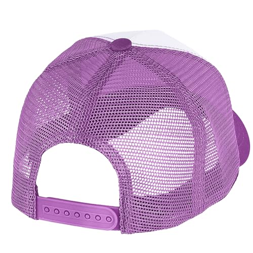 Falari 5-Panel Mesh Baseball Cap, Trucker Hat, Structured Plain Design, Cotton, Adjustable Size - color: 1pk Lavender