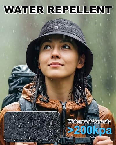 GADIEMKENSD UPF50+ Water-Repellent Bucket hat, Lightweight, Portable, for Outdoor Activities - color: Light Grey