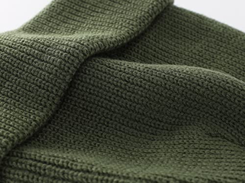Connectyle 2 Pack Classic Cuffed Beanie Hat for Men & Women Warm Winter Knit Hat Thick Beanies Skull Cap Acrylic Watch Cap - color: Black+army Green