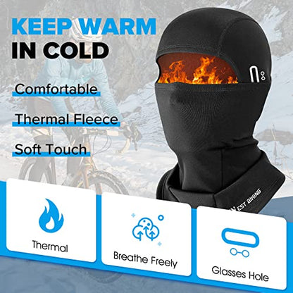 West Biking Balaclava Ski Mask Warm Face Mask for Cold Weather Lightweight Windproof Thermal Winter Scarf Face Mask Men Wome - color: Black-2