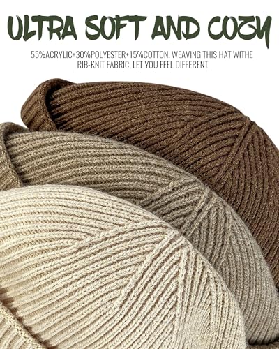 Croogo Brimless Hat Beanie Docker Cap Rolled Cuff Worker Sailor Skullcap - color: Ct47-brown
