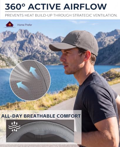 Home Prefer Reflective Water Repellent Quick Dry Airy UPF50+ Sun Hat for Men Women Outdoor Sports Baseball Caps Unisex - color: Dark Grey