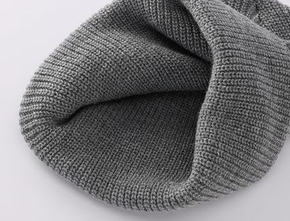 Connectyle 2 Pack Classic Cuffed Beanie Hat for Men & Women Warm Winter Knit Hat Thick Beanies Skull Cap Acrylic Watch Cap - color: Black+light Grey