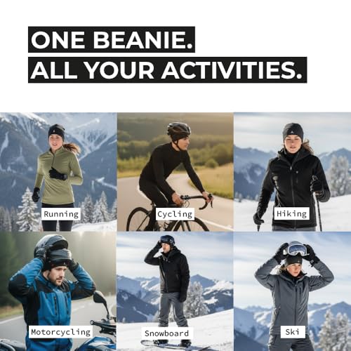 Skull Cap Helmet Liner Running Beanie - Ultimate Thermal Retention and Performance Moisture Wicking. Fits Under Helmets - color: Gray