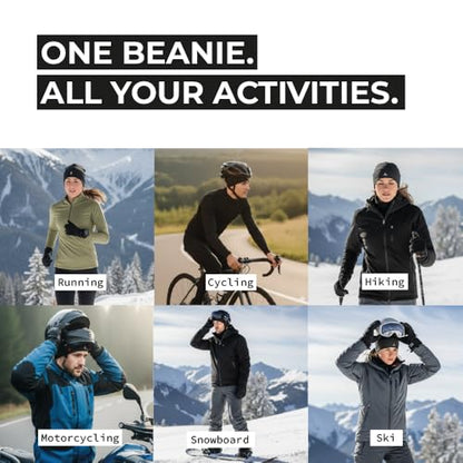 Skull Cap Helmet Liner Running Beanie - Ultimate Thermal Retention and Performance Moisture Wicking. Fits Under Helmets - color: Gray