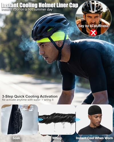 3PCS Cooling Breathable Skull Cap for Men Women Helmet Liner Caps - color: 3pcs(black+black+dark Blue)