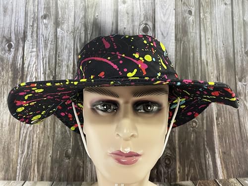 Funny Sun Hat for Men Women Wide Brim Bucket Hat Hiking Boonie Hat Summer Beach Fishing Caps - color: Splatter