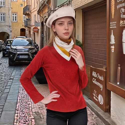 choyaxo 3pcs French Beret Hat Set Costume Accessories Set Including Beret Hat Scarf Crown Pin for Women French Themed Party - style: Gentle Style