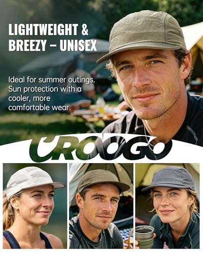 Croogo Short Brim Baseball Cap Flat Bill 5 Panel Hat Mesh Quick Drying Caps - color: Grey