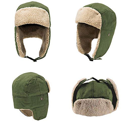 Peicees Aviator Hat and Goggles Pilot Costume Set for Adult Men and Women - style: Green Hat+white Frame/Clear Lens